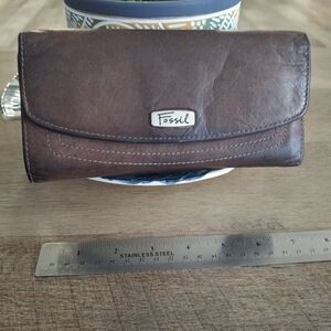 Fossil Dark Brown Leather Wallet